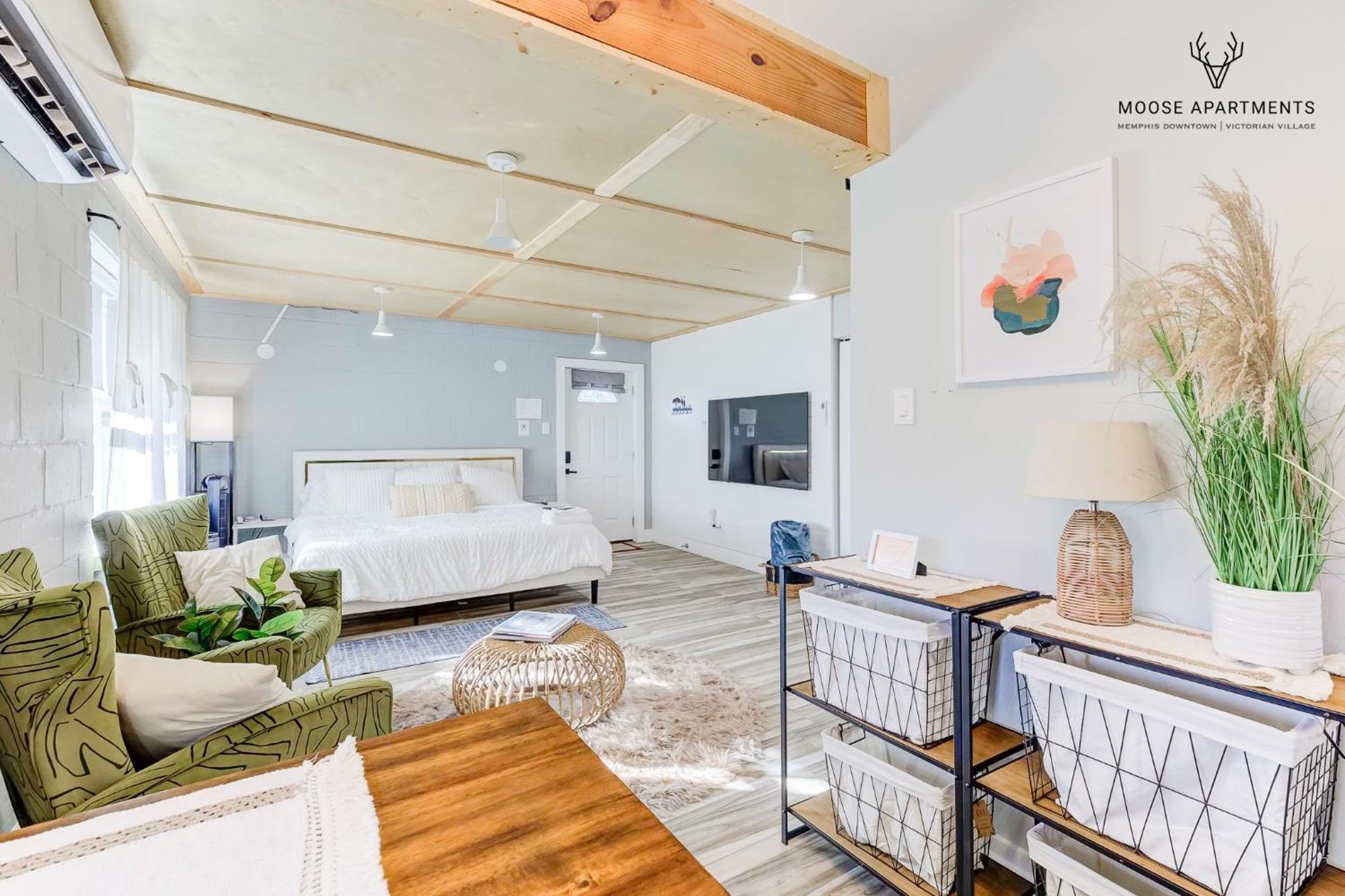 The Moose #6 - Modern Luxe Studio With Free Parking & King Bed メンフィス エクステリア 写真